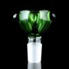 Glassheads Stem w/ Green Colored Bowl & Clear Marbles - 18mm Male