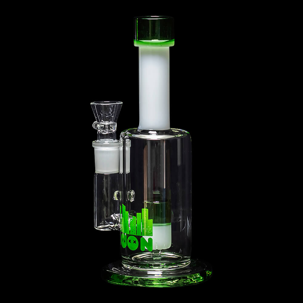 Diamond Glass Icon Pill Water Pipe - White & Green - 02