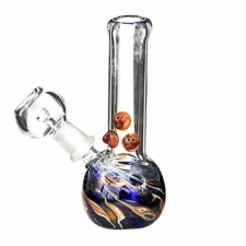 4:20 Generic Label 4" Mini Raked Water Pipe Dab Rig 10mm - Assorted Colors