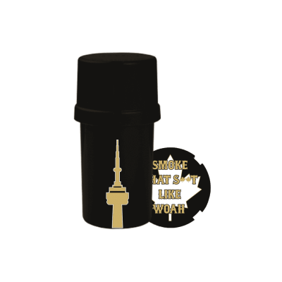 Medtainer | Storage w/ Grinder 6ix Side Black - 20 Dram | The Ultimate All-in-One Storage and Grinder Solution