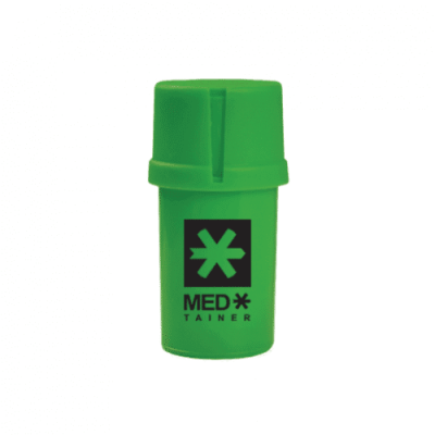 Medtainer | Storage w/ Grinder Green w/ Black Medtainer | Logo - 20 Dram | The Ultimate Smart Solution for On-the-Go Storage