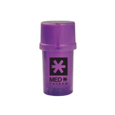 Medtainer | Storage w/ Grinder Translucent Purple w/ Black Medtainer | Logo - 20 Dram | Elevate Your Storage and Grinding Game