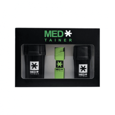 Medtainer | Storage w/ Grinder Variety Pack - 20/40 Dram & Lighter (3pc boxed set) | Revolutionize Your Grind and Storage Routine