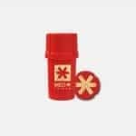 Medtainer | Storage w/ Grinder Red w/ Oak Wood Medtainer | Logo, 20 Dram