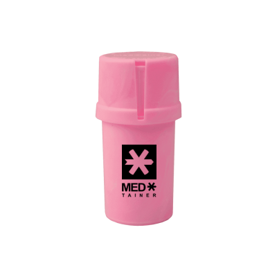 Medtainer | Storage w/ Grinder Solid Pink Marble w/ Black Medtainer | Logo - 20 Dram | The Ultimate Grinder and Storage Solution