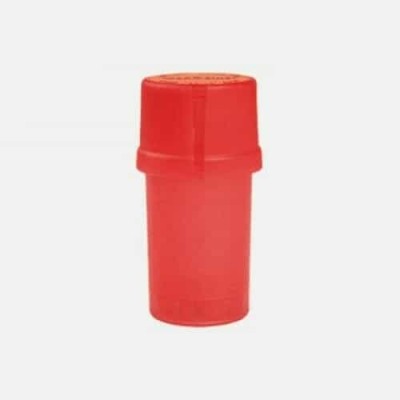 Medtainer | Storage w/ Grinder Translucent Red, 20 Dram | Effortless Storage and Grinding Solution