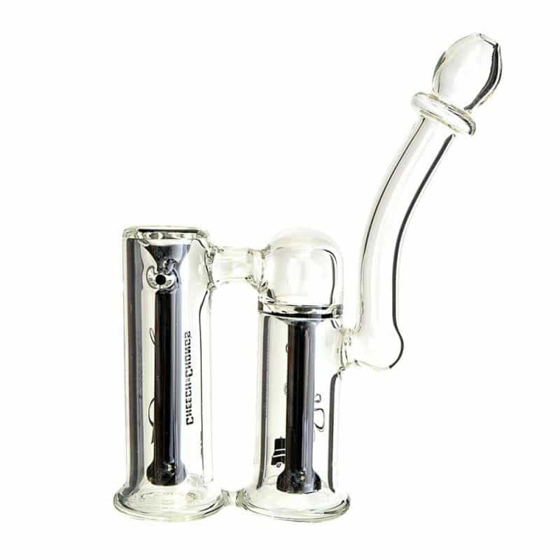Cheech & Chong Glass Clyde 2 Chamber Bubbler - Black - 2