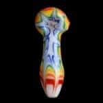 Chameleon Glass | Rainbow Splat Glass Pipe - Rainbow / White | A Twist of Colorful Art and Function