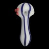 Chameleon Glass Pin Strip Glass Pipe - White / Blue (Ladies Choice)