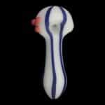 Chameleon Glass | Pin Strip Glass Pipe - White / Blue (Ladies Choice) | Chic and Unique, Handcrafted Perfection
