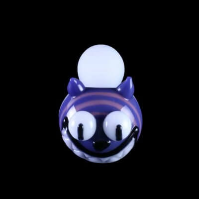 Chameleon Glass Cheshire Cat Glass Pipe - Glow in the Dark / Purple / Pink