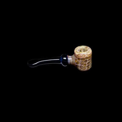 Chameleon Glass Honey Comb Cobb Glass Pipe -Classic Caramel / Brown