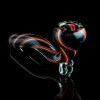 Glassheads 4" Black Frit Sherlock with Colored Cane / 2