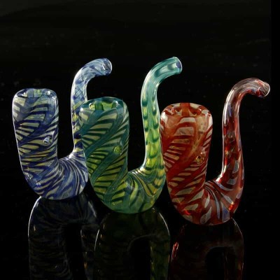 Glassheads 4" Wrap-n-Rake Silver Fumed Sherlock - Assorted Colors