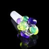 Glassheads Clear Male Pinch Bowl w/ Lolly Pop Green Slime Color Marbles - 14.5mm