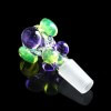 Glassheads Clear Male Pinch Bowl w/ Lolly Pop Green Slime Color Marbles - 14.5mm / 2