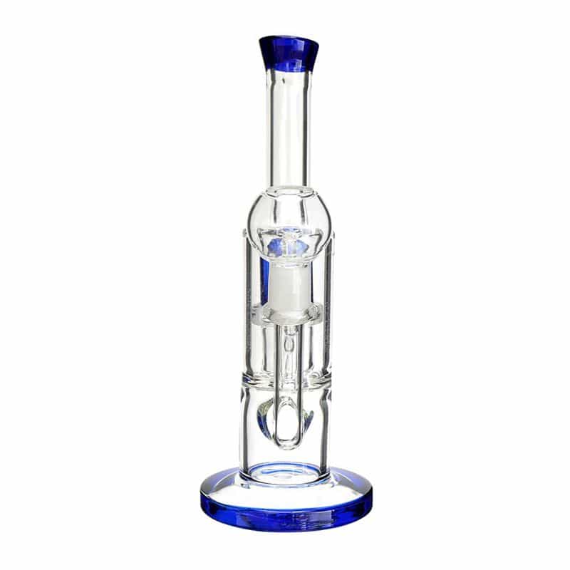 Generic Label 8" Straight Showerhead Oil Rig / 14mm - Blue / 4