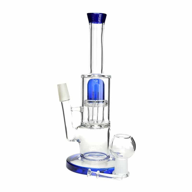 Generic Label 8" Straight Showerhead Oil Rig / 14mm - Blue / 5