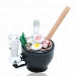 Empire Glassworks | 6" Mini Rig Bowl of Noodles w/ Opal Bowl | The Artistic Centerpiece for Noodle Lovers