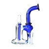 4:20 Generic Label 5.5" Blue Stem Recycler Water Pipe 14mm / 5