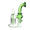 4:20 Generic Label 5.5" Green Stem Recycler Water Pipe 14mm / 5