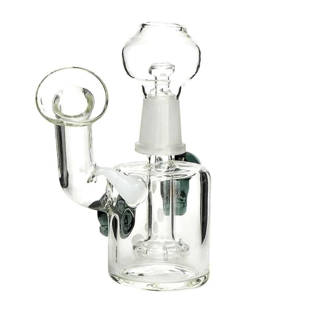 4:20 Generic Label 3.5" Skull Knocker Oil Rig 14mm - Bluish Gray / 3