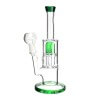 4:20 Generic Label 8" Straight Showerhead Rig Water Pipe 14mm - Green