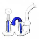 Dazzling 5.5" Blue Stem Double Chamber Recycler Water Pipe - 14mm of Joy