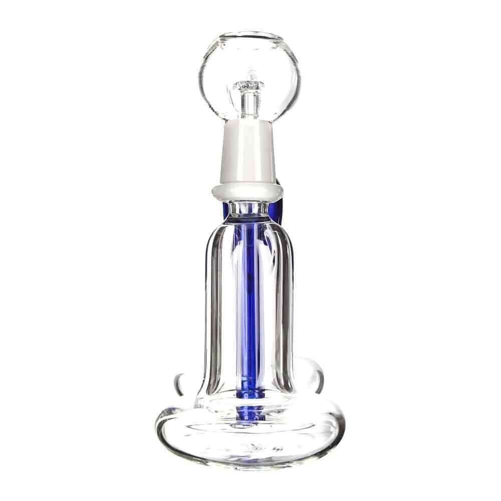 4:20 Generic Label 5.5" Blue Stem Double Chamber Recycler Water Pipe 14mm / 4