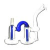 4:20 Generic Label 5.5" Blue Stem Double Chamber Recycler Water Pipe 14mm / 5