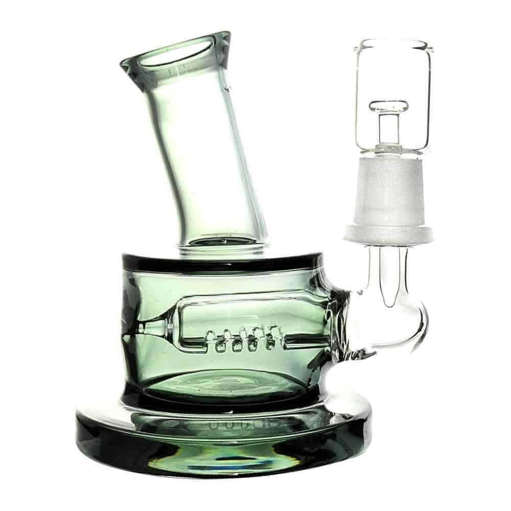 4:20 Generic Label 4" Blackish Inline Rig Water Pipe 14mm / 3