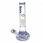 Bio Hazard 12" 50mm Flat Bubble Water Pipe - Stylish Blue Rake Design