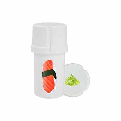 The Medtainer Storage w/ Grinder "Wassup B?" - 20 Dram / White