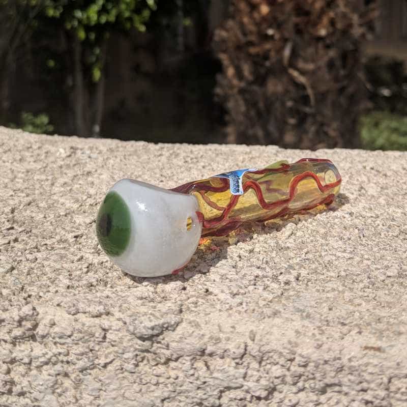 Chameleon Glass Optometrist "Eyeball" Glass Pipe - Glow in the Dark / 4
