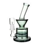 420º Below 6-Inch Stylish Black Funnel Top Honeycomb Dab Rig - 14mm
