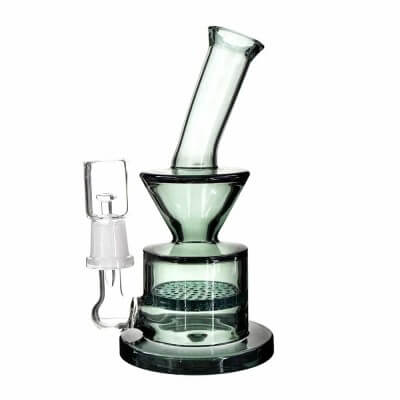 4:20 Generic Label 6” Black Funnel Top Honeycomb Oil Rig - 14mm