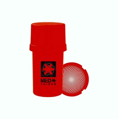 The Medtainer Storage w/ Grinder "Warped" Red - 20 Dram