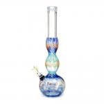 420º Below | USA Glass 11" Mixed Color Double Bulge Water Pipe | Dive Into Vivid Relaxation