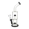 4:20 Generic Label 12" Black Double Showerhead Water Pipe - 14mm
