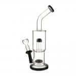 420º Below 12" Obsidian Black Double Showerhead Water Pipe - 14mm