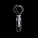 Chameleon Glass Marvelous Cross Label Pipe - Black & White