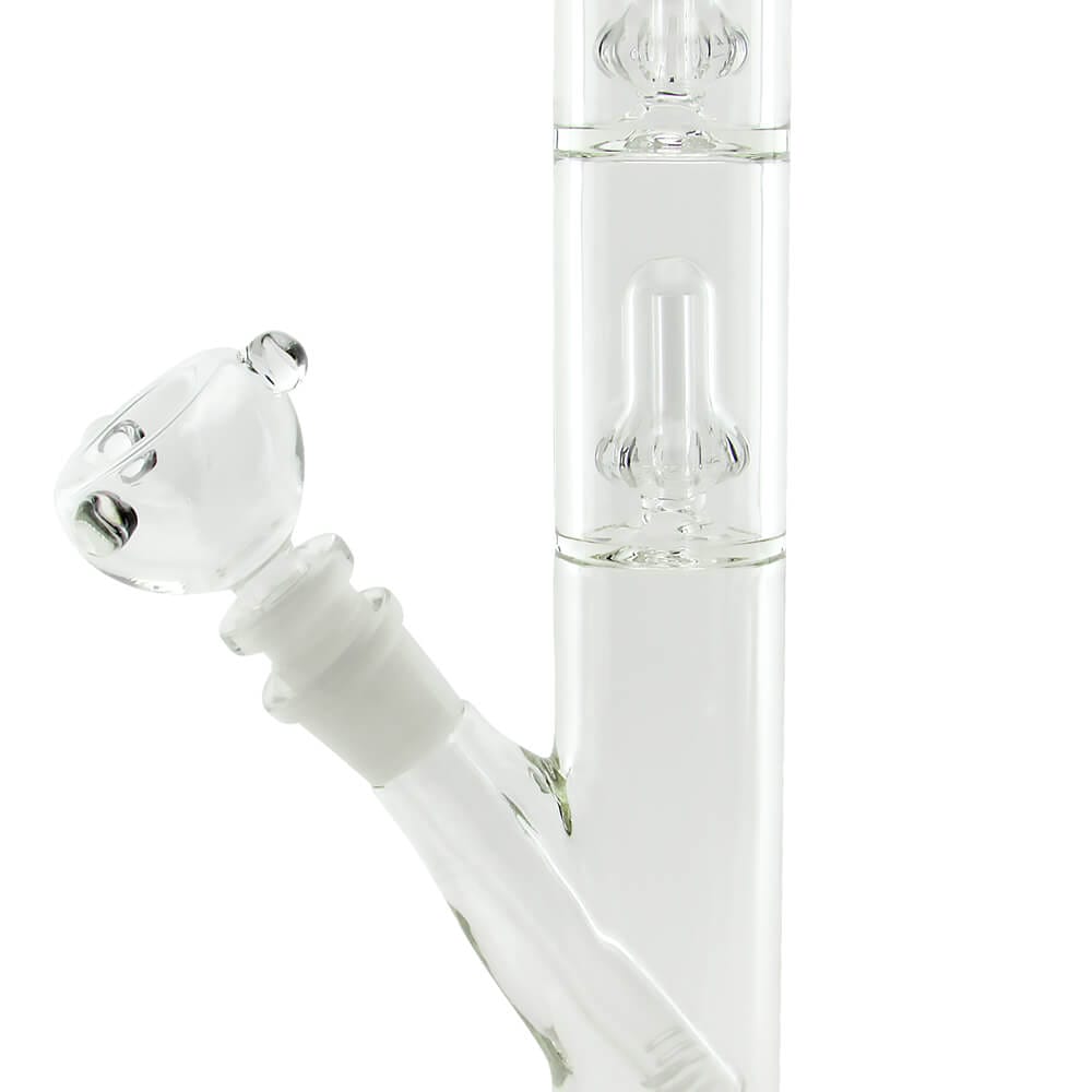 14'' Double Showerhead Perc Straight Water Pipe