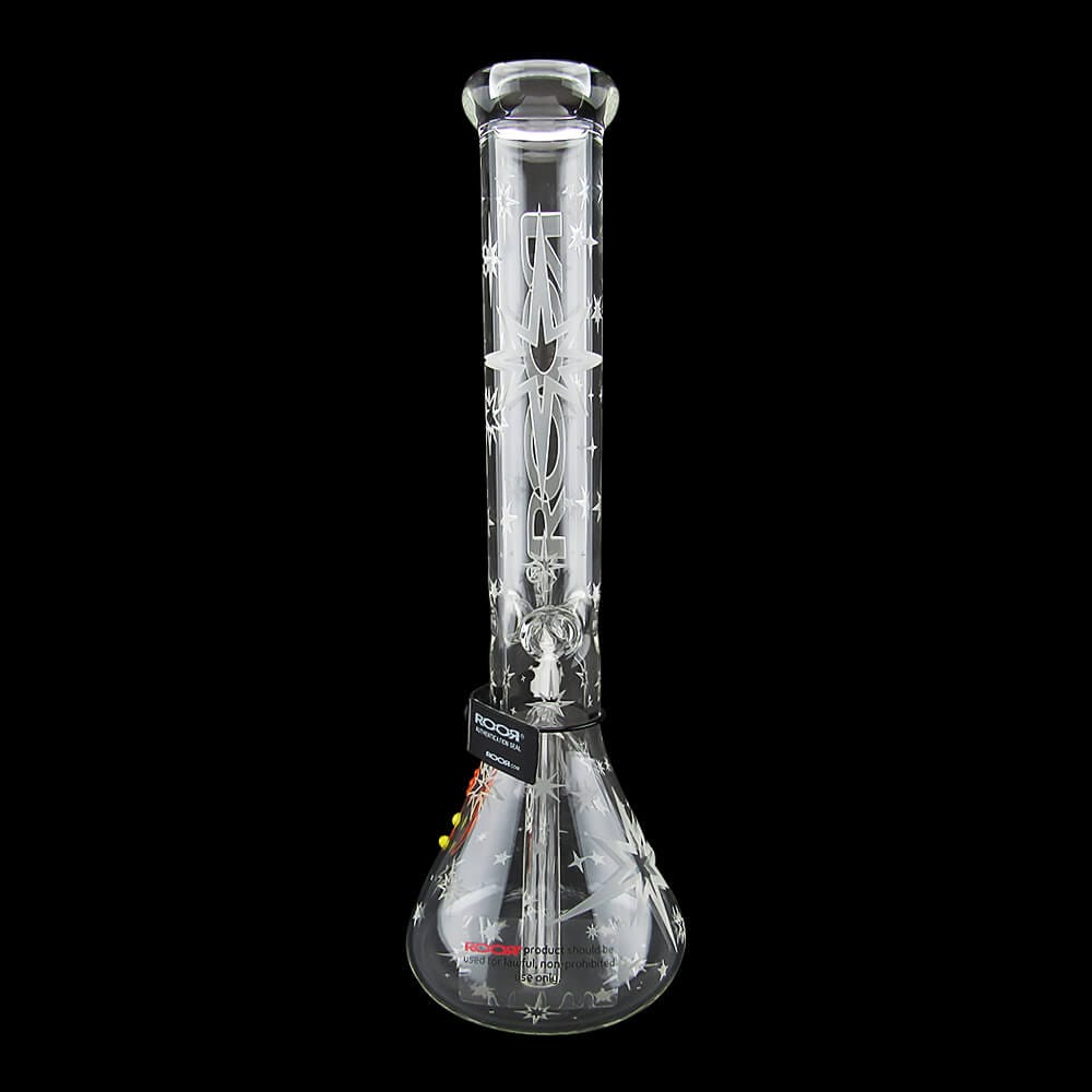 ROOR Custom Sandblasted 14" Beaker Water Pipe - Sparkle - 003