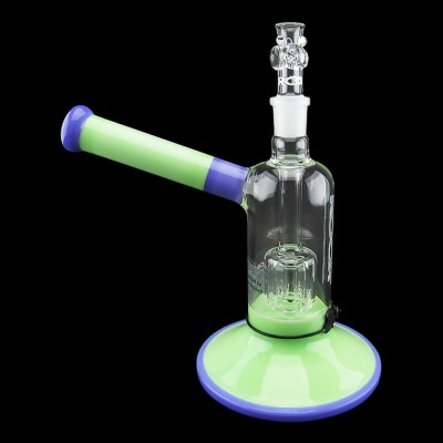 ROOR Tech 8" Fixed Stemless Barrel Bubbler - Purple & Mint - 001