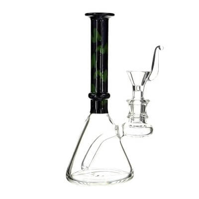 6" Black & Green Neck Beaker Water Pipe - 01