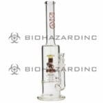 Bio Hazrard | 13" 9mm Thick Stemless Straight Water Pipe - Red | Premium Quality, Ultimate Performance