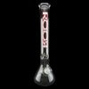 ROOR Classic 18" Beaker Water Pipe 50mm x 5mm - White/Red - 07