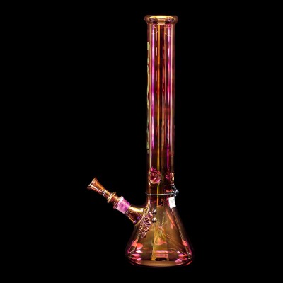 ROOR 18" Beaker Color Changing Water Pipe Gold Fumed - 01