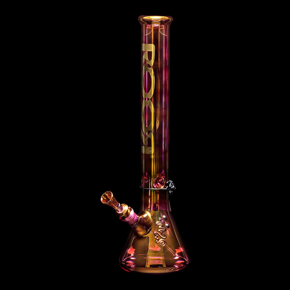 ROOR 18" Beaker Color Changing Water Pipe Gold Fumed - 08