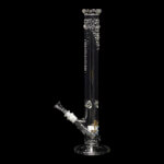 ROOR | Custom 18" Straight Tube Ghost Water Pipe - Crystal Raindrops | A Masterpiece of Elegance and Function
